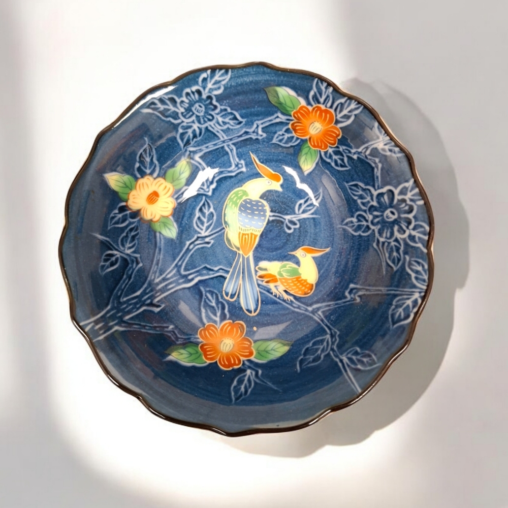 Vintage Arita Juzan Hama Namasu Japanese Handpainted Signed Lovebirds Golden Phe